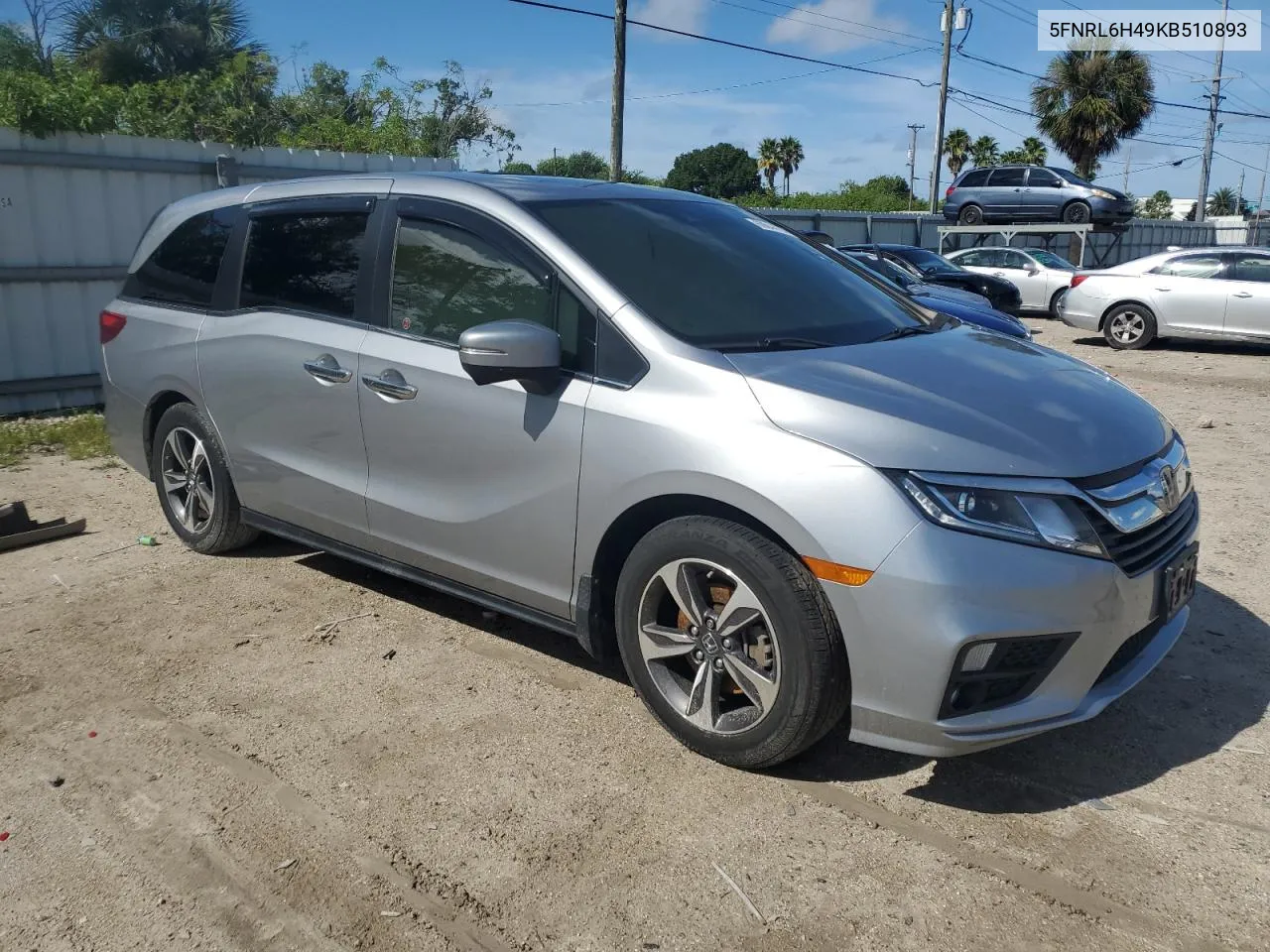 2019 Honda Odyssey Ex VIN: 5FNRL6H49KB510893 Lot: 69044764