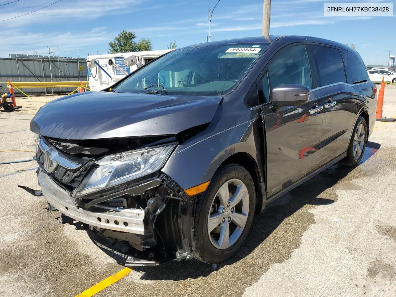 2019 Honda Odyssey Exl VIN: 5FNRL6H77KB038428 Lot: 69838684