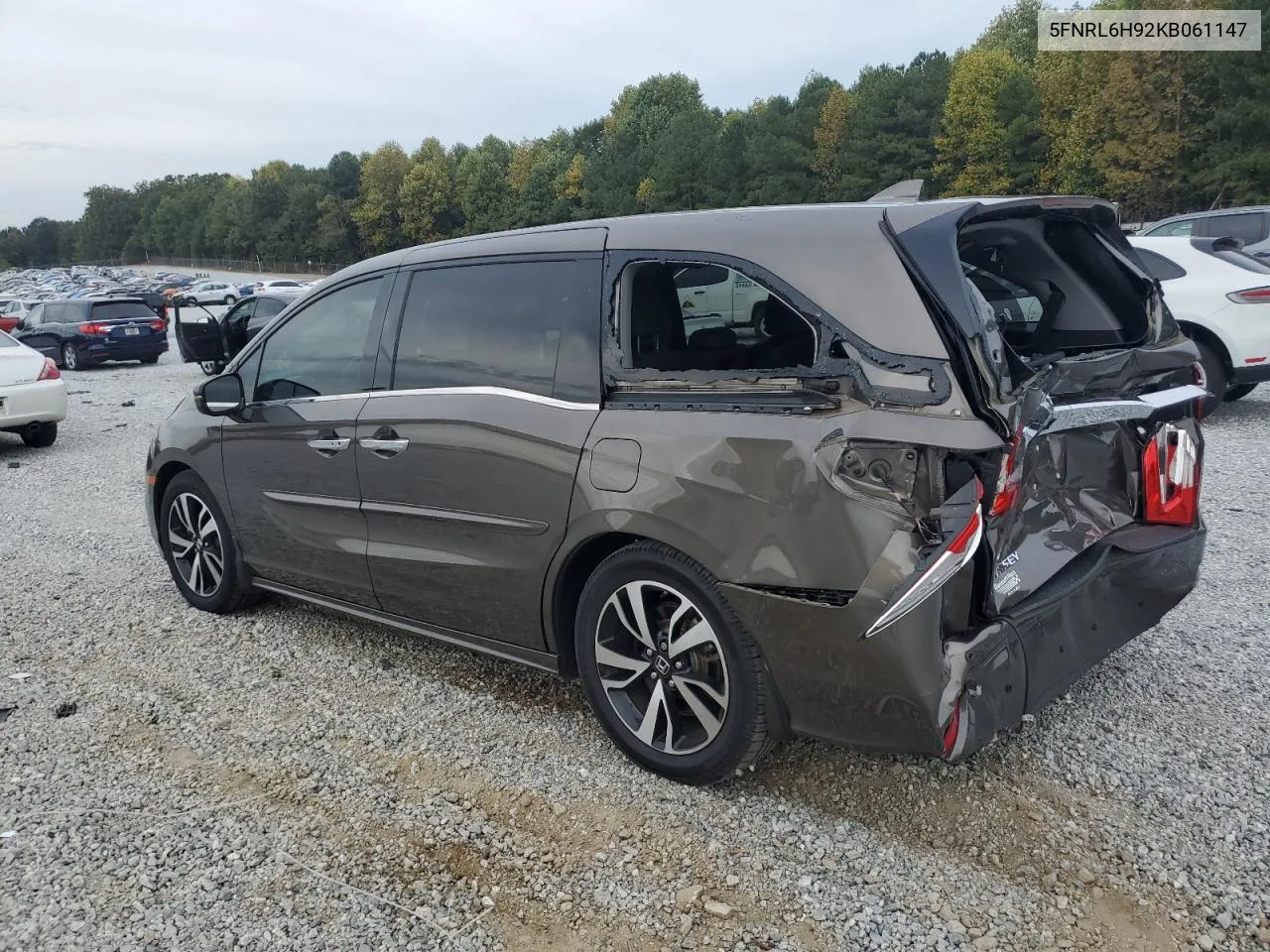 5FNRL6H92KB061147 2019 Honda Odyssey Elite