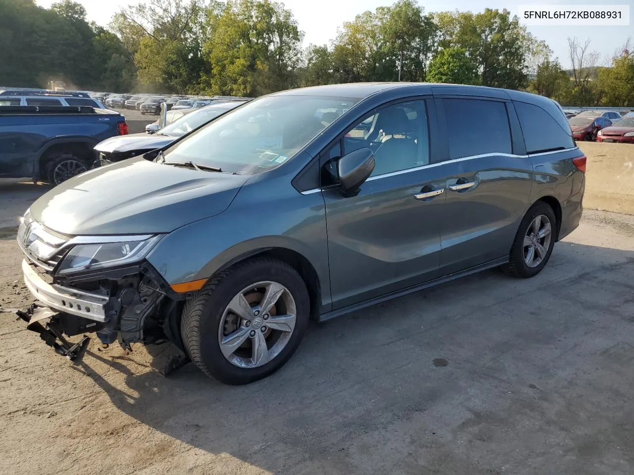 2019 Honda Odyssey Exl VIN: 5FNRL6H72KB088931 Lot: 71057424