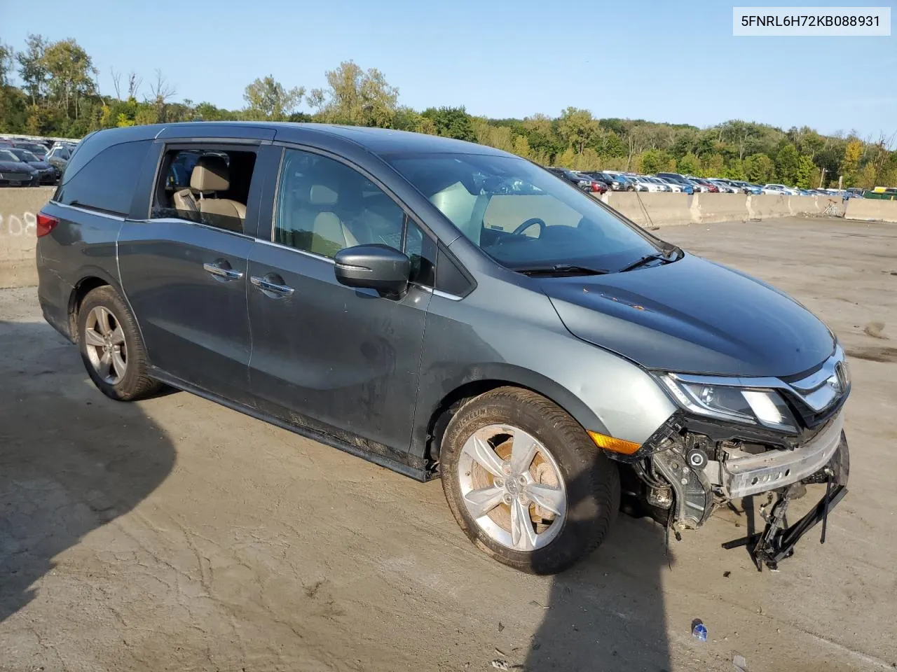 2019 Honda Odyssey Exl VIN: 5FNRL6H72KB088931 Lot: 71057424