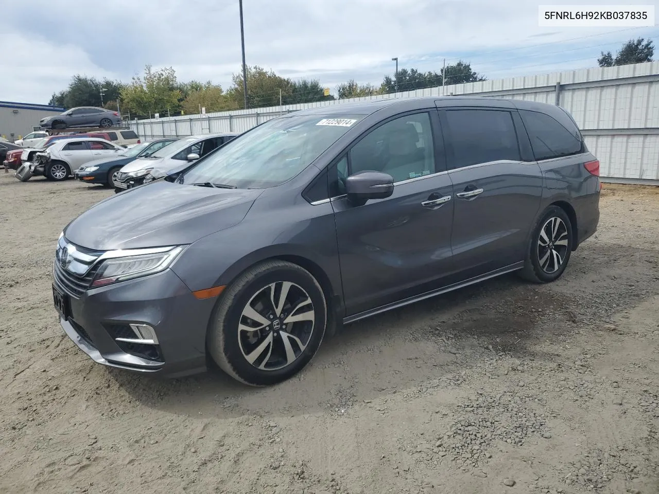 2019 Honda Odyssey Elite VIN: 5FNRL6H92KB037835 Lot: 71229014