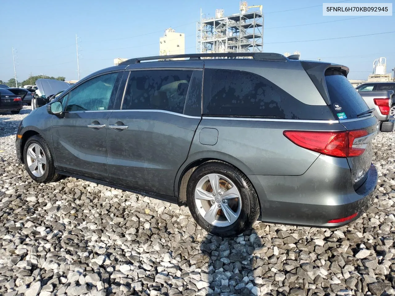 2019 Honda Odyssey Exl VIN: 5FNRL6H70KB092945 Lot: 71550044