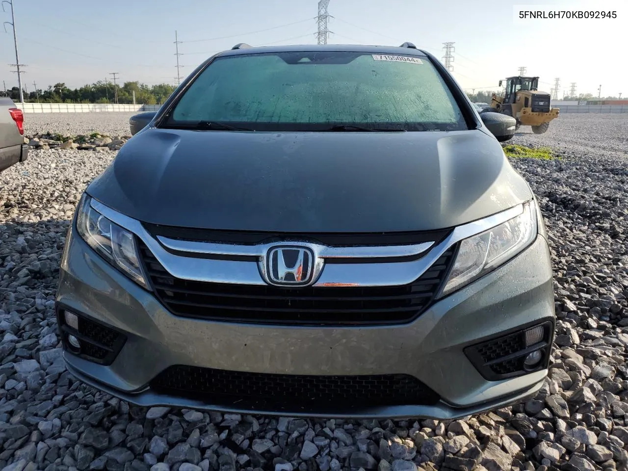 2019 Honda Odyssey Exl VIN: 5FNRL6H70KB092945 Lot: 71550044