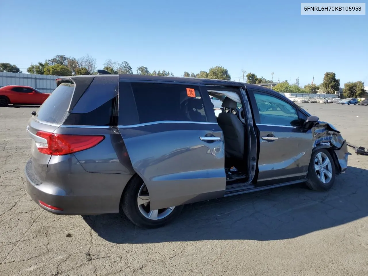 2019 Honda Odyssey Exl VIN: 5FNRL6H70KB105953 Lot: 40705781