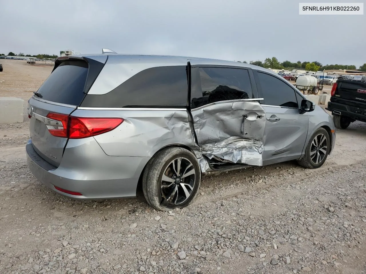 2019 Honda Odyssey Elite VIN: 5FNRL6H91KB022260 Lot: 71752314