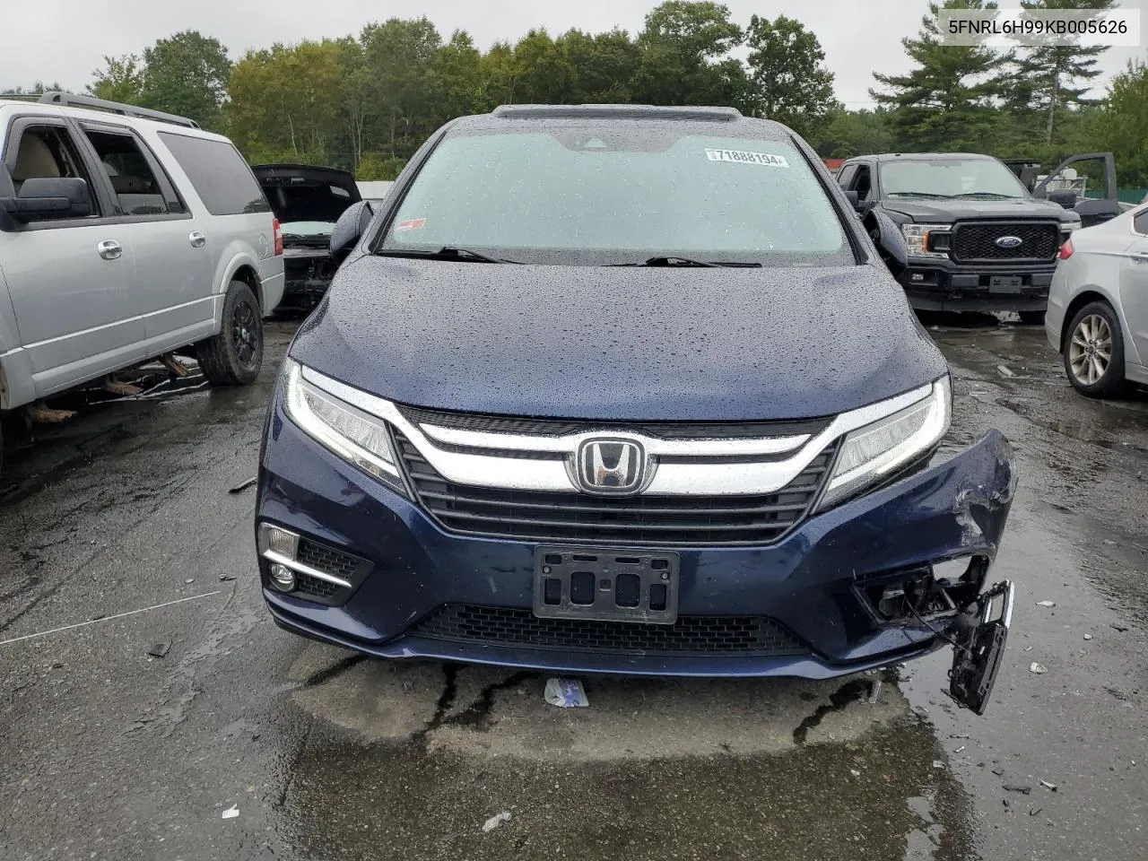 2019 Honda Odyssey Elite VIN: 5FNRL6H99KB005626 Lot: 71888194