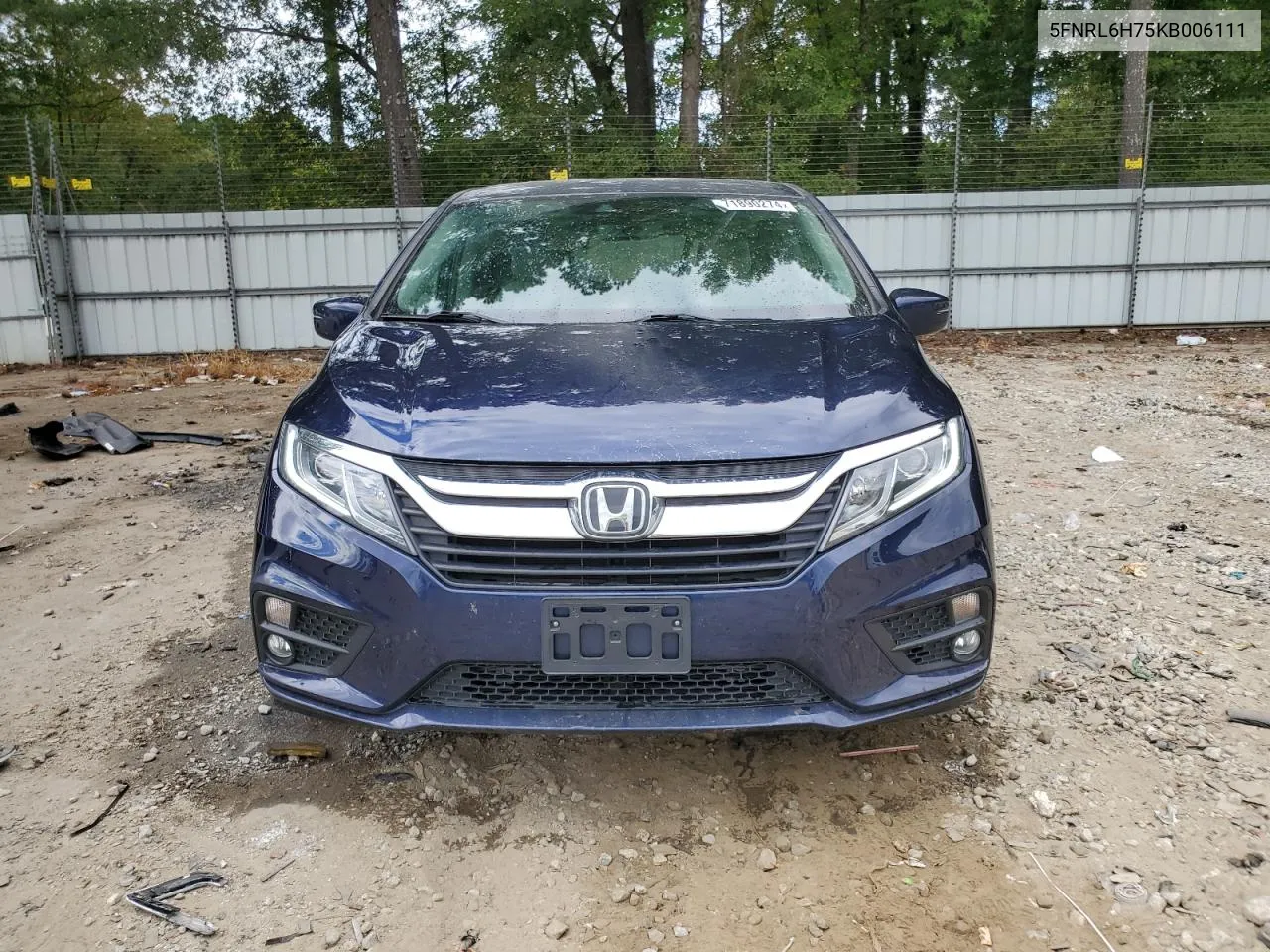 2019 Honda Odyssey Exl VIN: 5FNRL6H75KB006111 Lot: 71890274