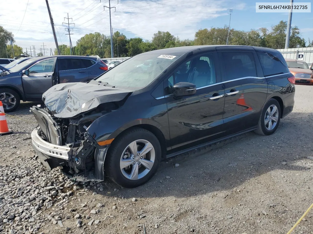 2019 Honda Odyssey Exl VIN: 5FNRL6H74KB132735 Lot: 71926184