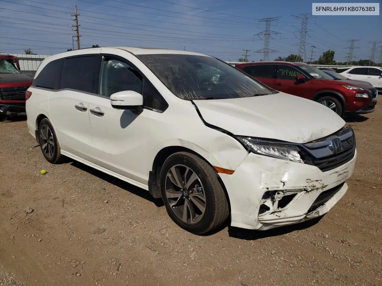 2019 Honda Odyssey Elite VIN: 5FNRL6H91KB076383 Lot: 72027414