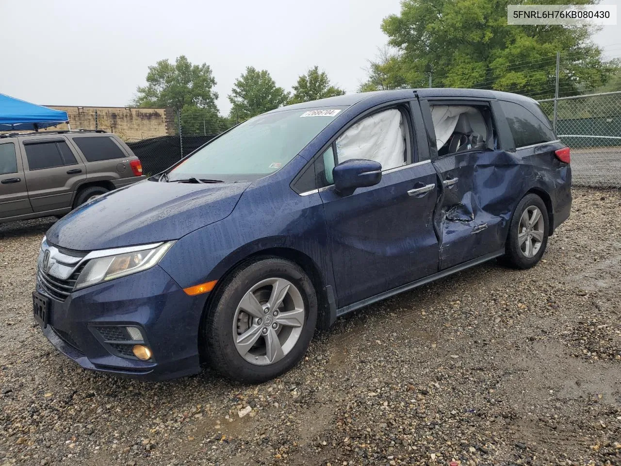 2019 Honda Odyssey Exl VIN: 5FNRL6H76KB080430 Lot: 72686704