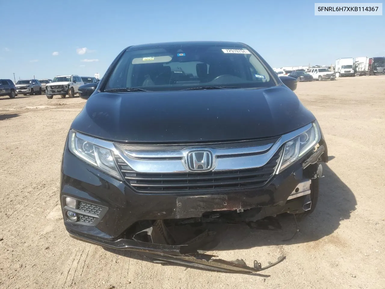 2019 Honda Odyssey Exl VIN: 5FNRL6H7XKB114367 Lot: 72919734