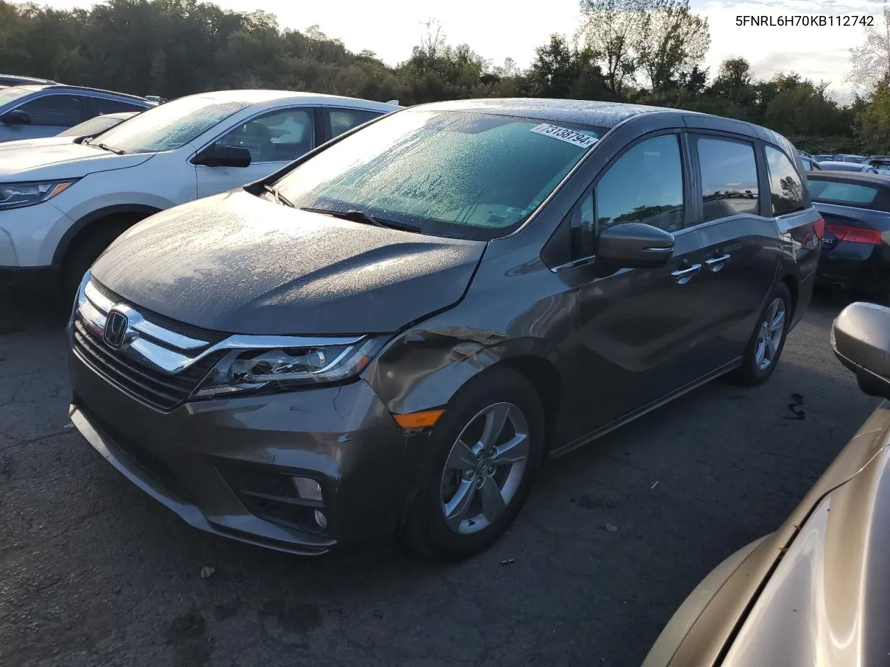 2019 Honda Odyssey Exl VIN: 5FNRL6H70KB112742 Lot: 73138794