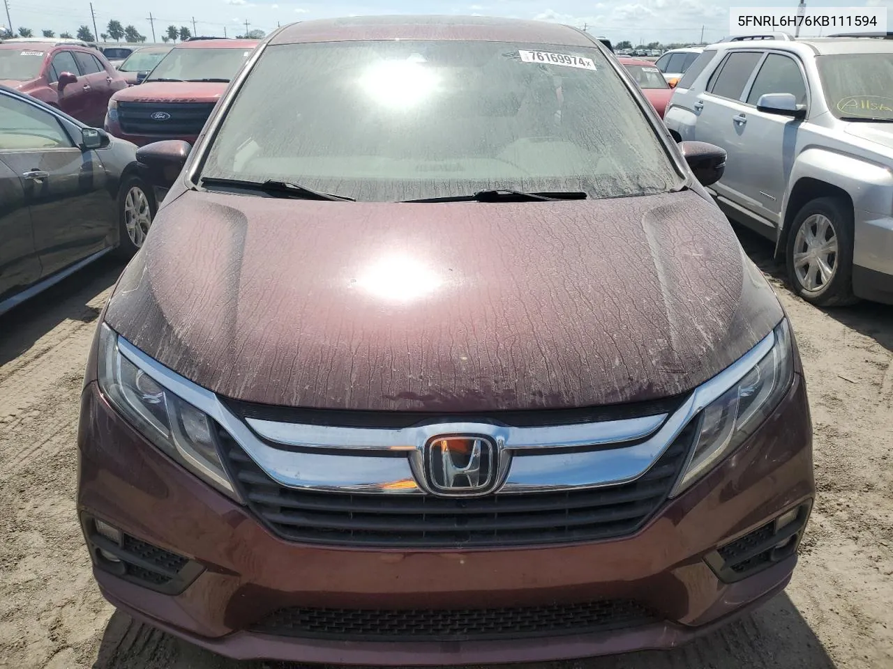 2019 Honda Odyssey Exl VIN: 5FNRL6H76KB111594 Lot: 76169974