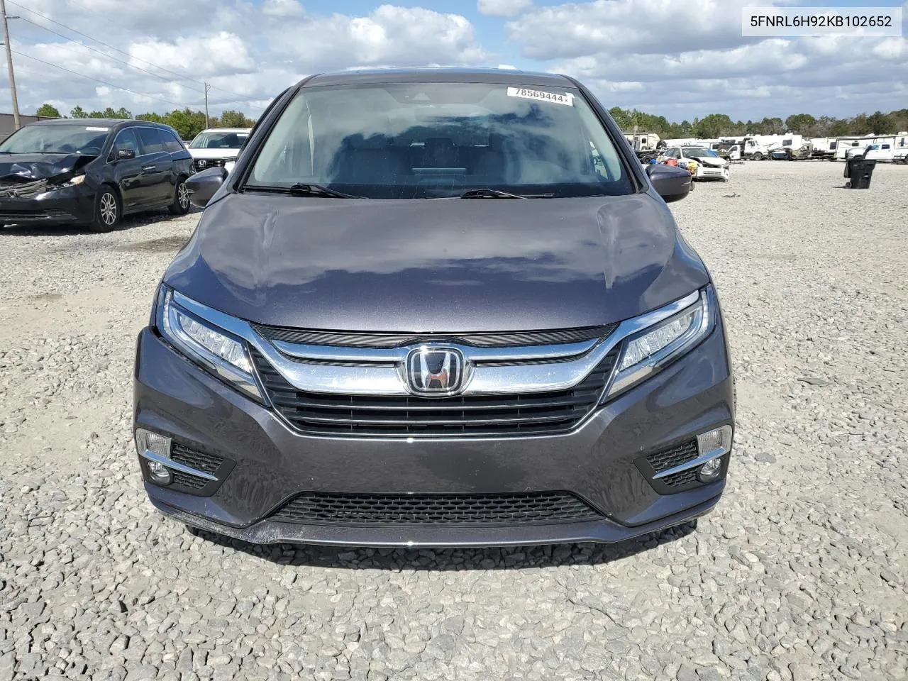 2019 Honda Odyssey Elite VIN: 5FNRL6H92KB102652 Lot: 78569444