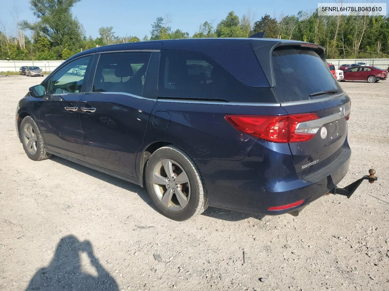 5FNRL6H78LB043610 2020 Honda Odyssey Exl