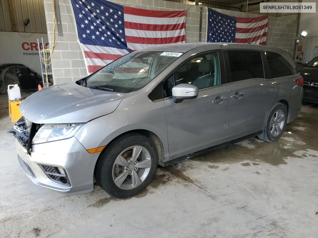 2020 Honda Odyssey Exl VIN: 5FNRL6H78LB051349 Lot: 71525314