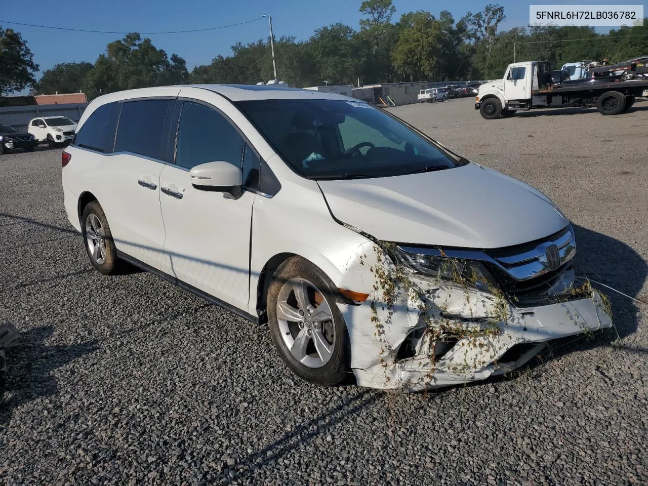 2020 Honda Odyssey Exl VIN: 5FNRL6H72LB036782 Lot: 71590304