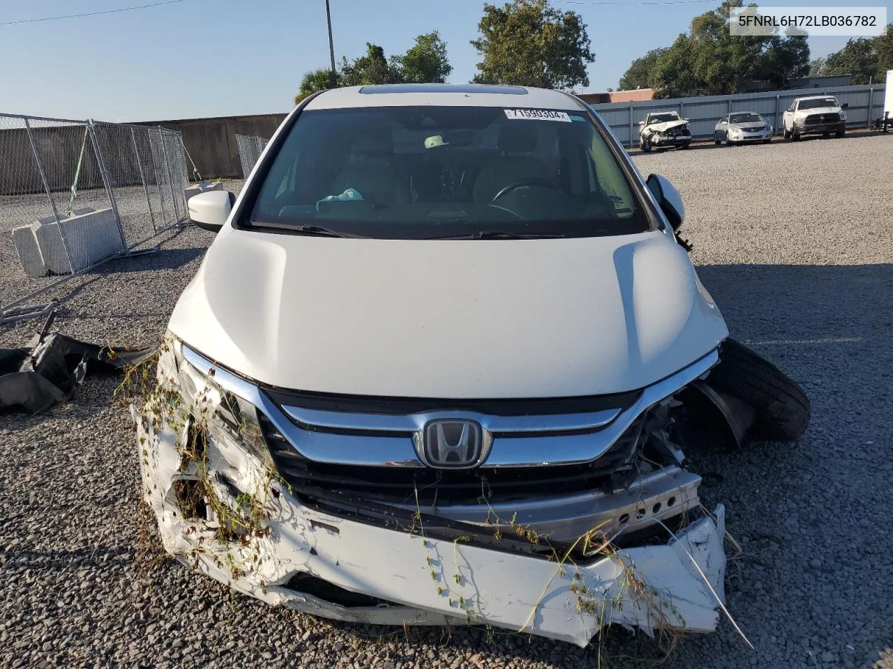 2020 Honda Odyssey Exl VIN: 5FNRL6H72LB036782 Lot: 71590304