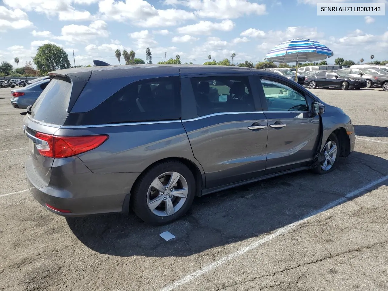 2020 Honda Odyssey Exl VIN: 5FNRL6H71LB003143 Lot: 72021334