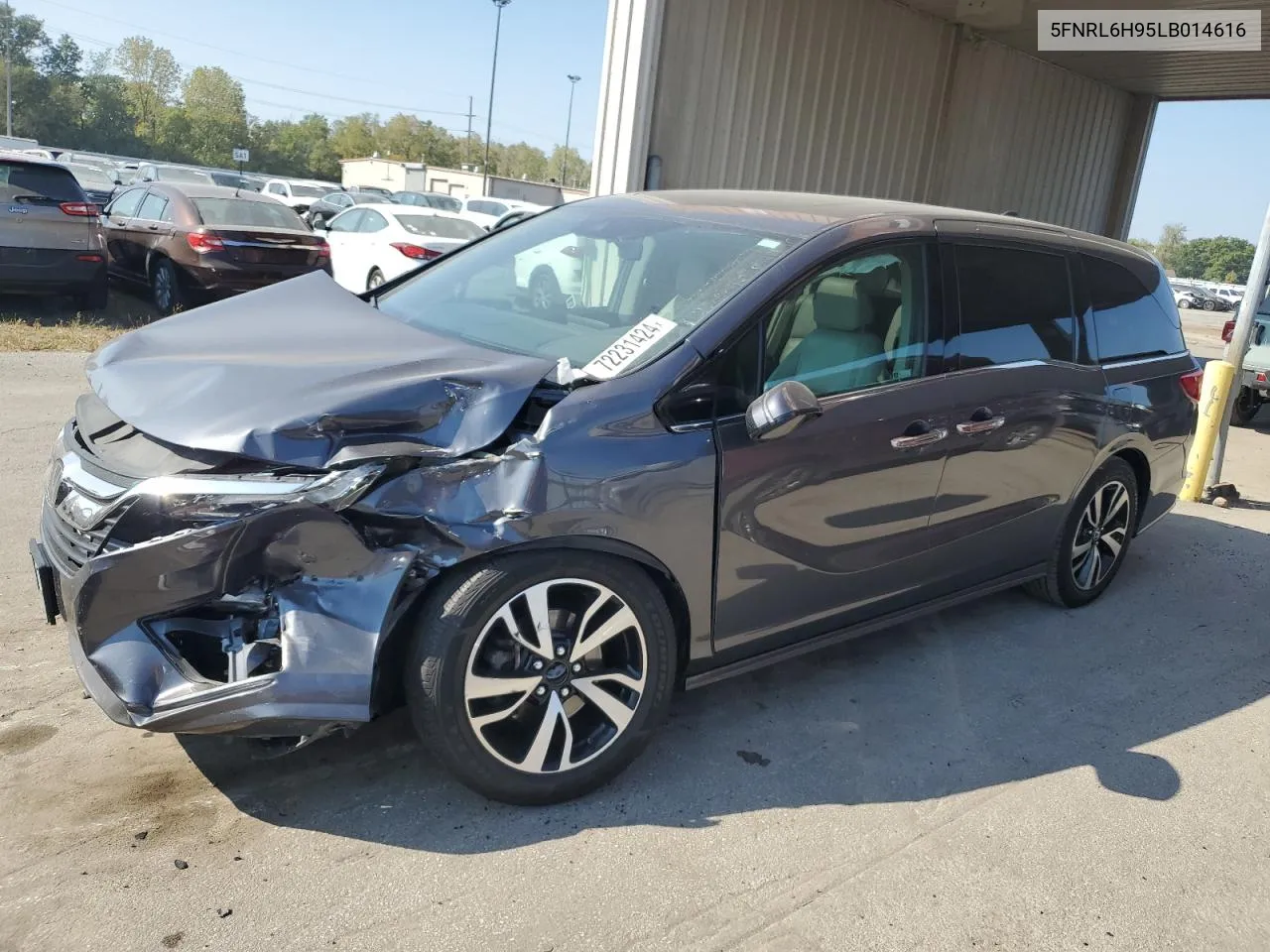 2020 Honda Odyssey Elite VIN: 5FNRL6H95LB014616 Lot: 72231424