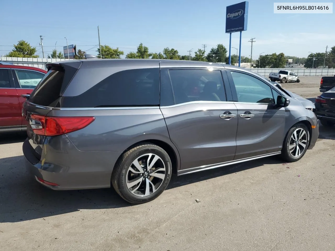 2020 Honda Odyssey Elite VIN: 5FNRL6H95LB014616 Lot: 72231424