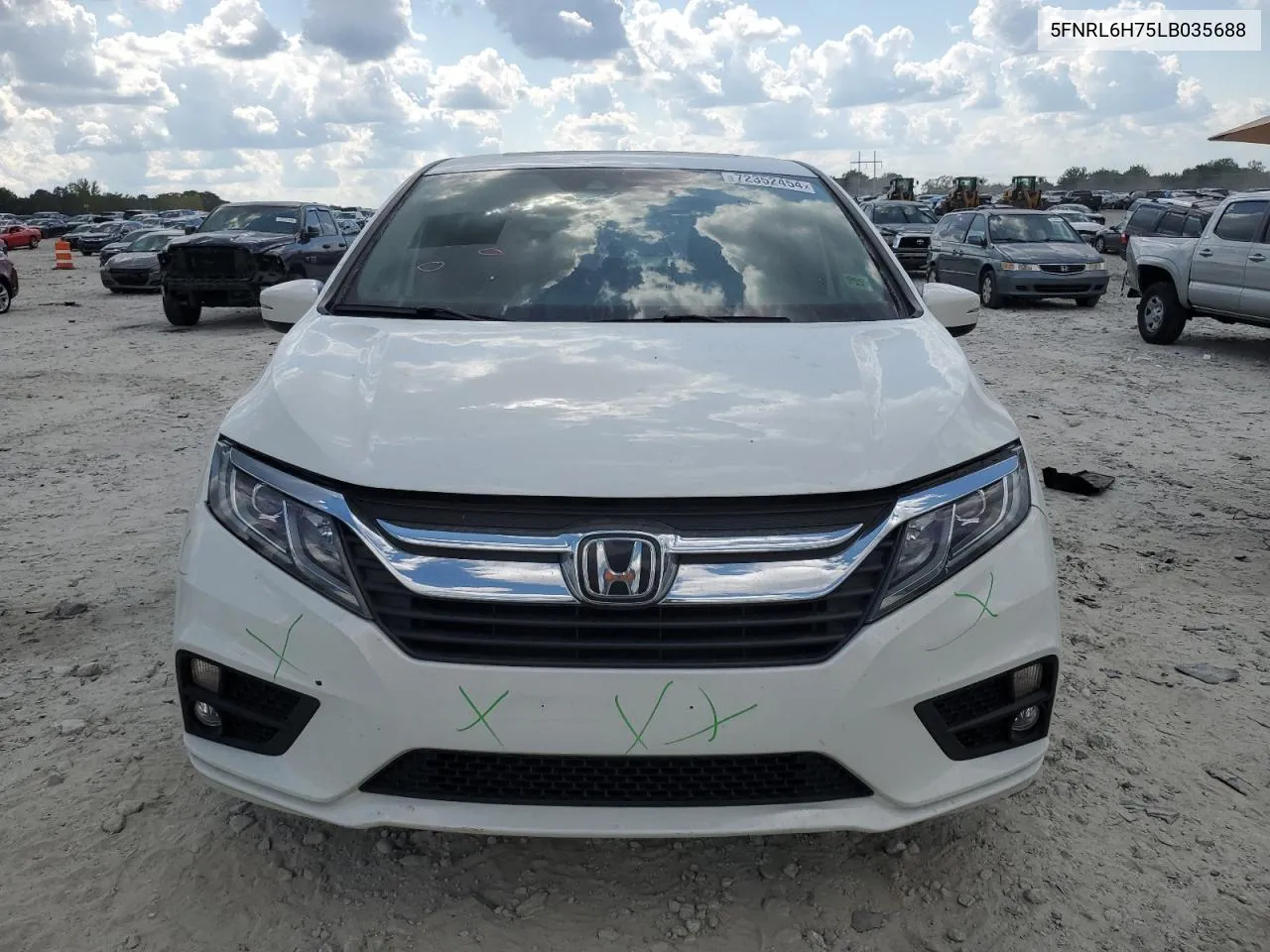 2020 Honda Odyssey Exl VIN: 5FNRL6H75LB035688 Lot: 72352454