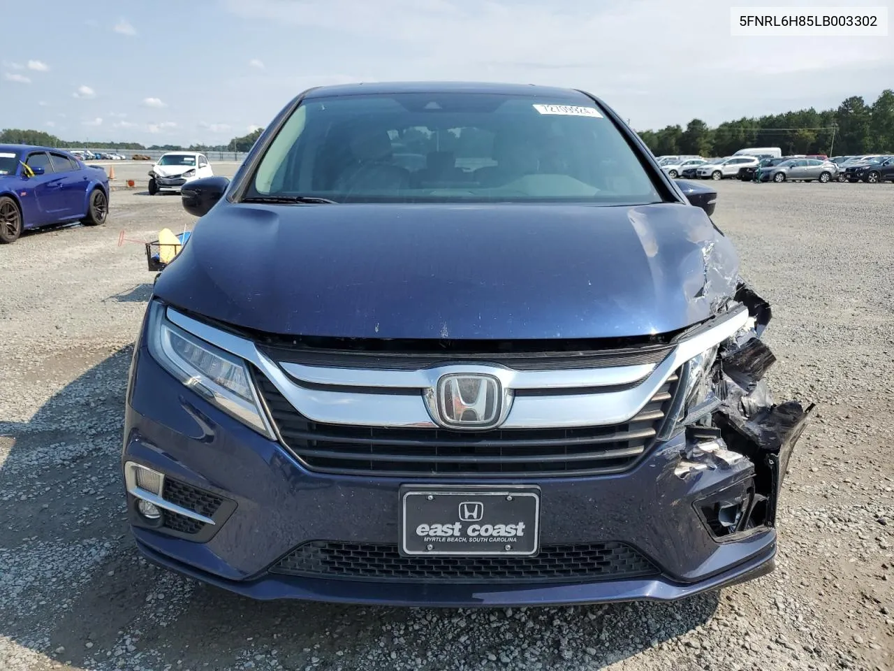 2020 Honda Odyssey Touring VIN: 5FNRL6H85LB003302 Lot: 72709924