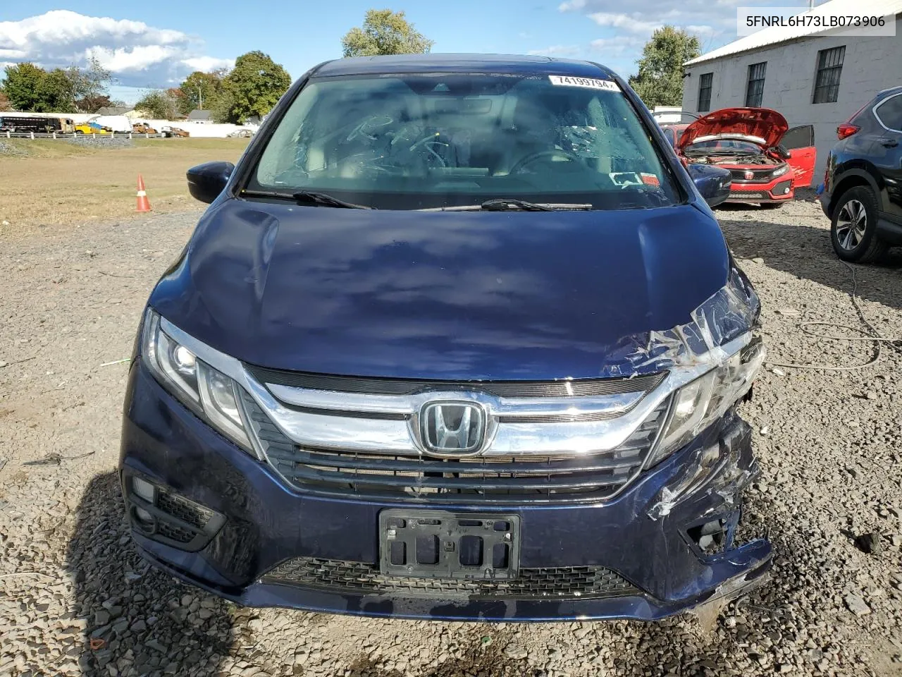 2020 Honda Odyssey Exl VIN: 5FNRL6H73LB073906 Lot: 74199794