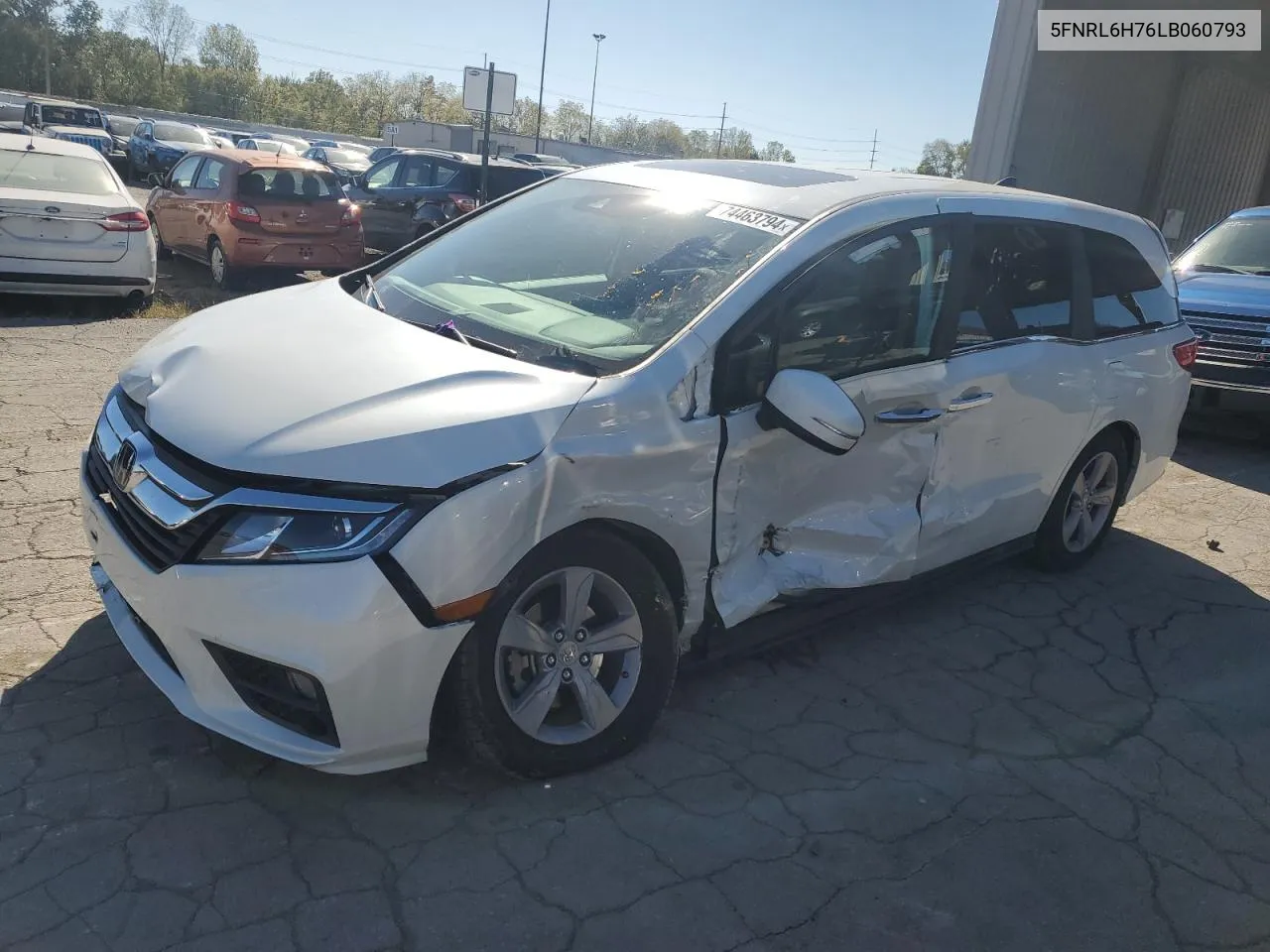 2020 Honda Odyssey Exl VIN: 5FNRL6H76LB060793 Lot: 74463794