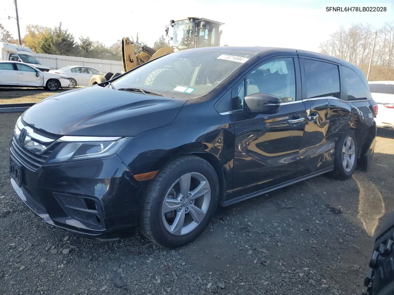 2020 Honda Odyssey Exl VIN: 5FNRL6H78LB022028 Lot: 77021694