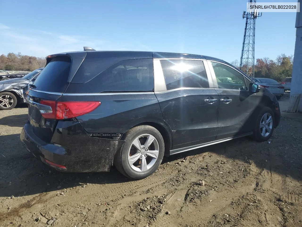 2020 Honda Odyssey Exl VIN: 5FNRL6H78LB022028 Lot: 77021694