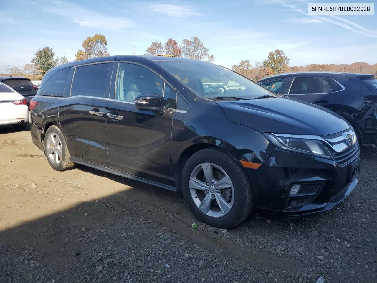 2020 Honda Odyssey Exl VIN: 5FNRL6H78LB022028 Lot: 77021694