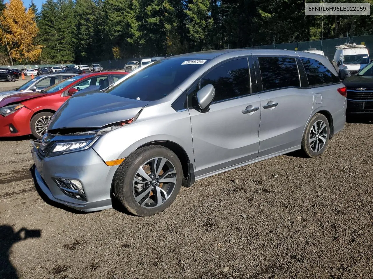 2020 Honda Odyssey Elite VIN: 5FNRL6H96LB022059 Lot: 79285724