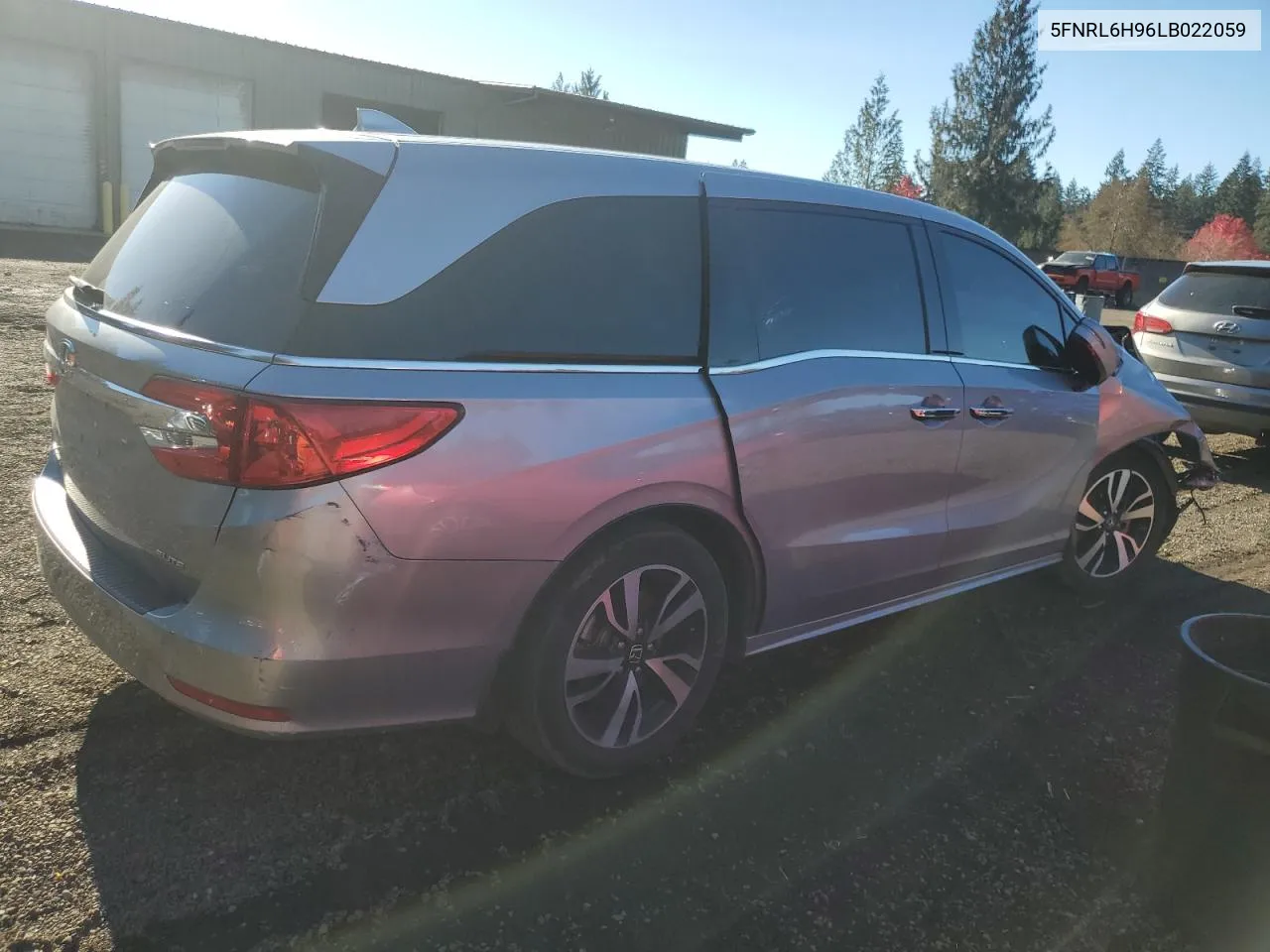 2020 Honda Odyssey Elite VIN: 5FNRL6H96LB022059 Lot: 79285724