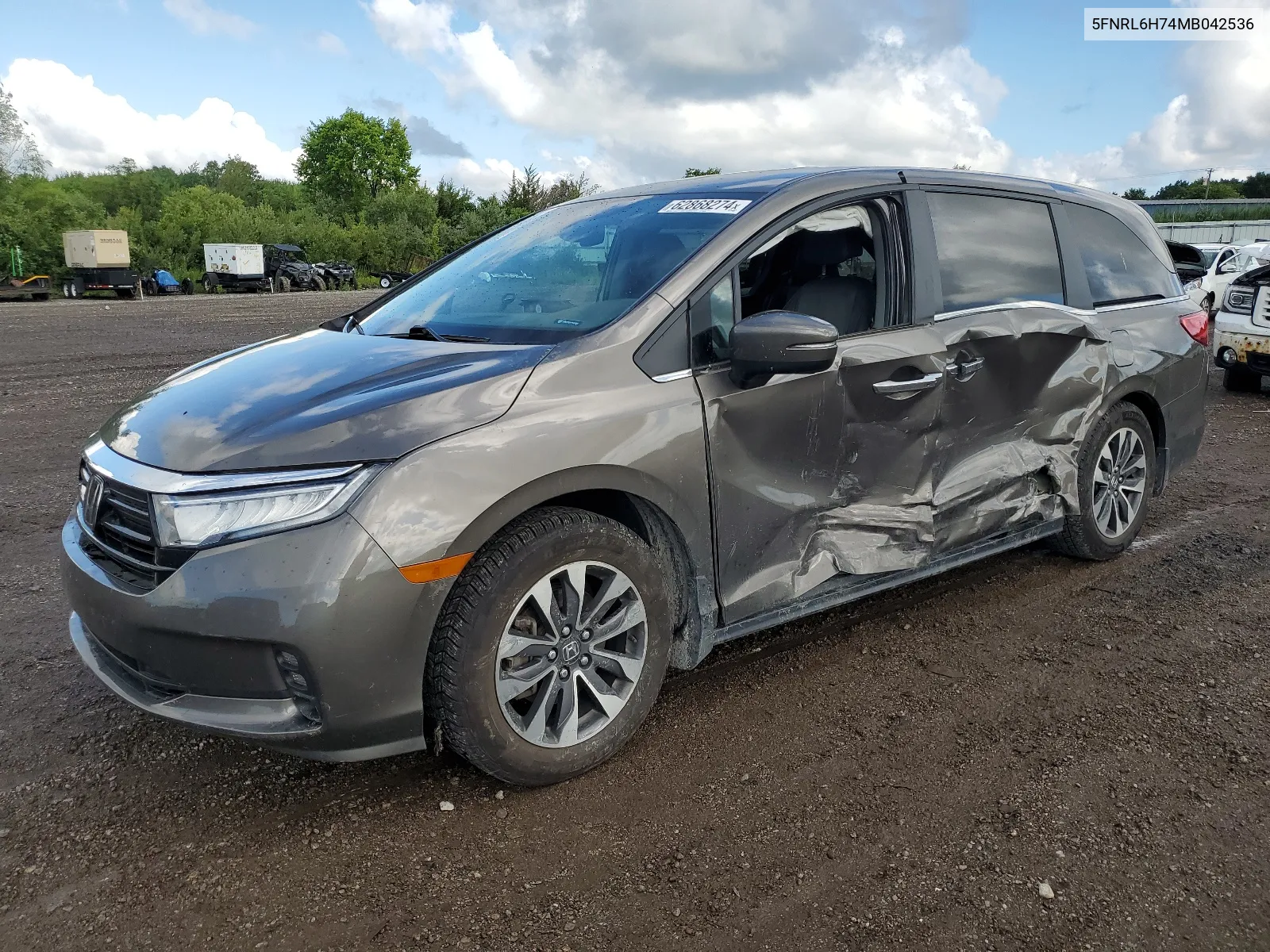 2021 Honda Odyssey Exl VIN: 5FNRL6H74MB042536 Lot: 62868274