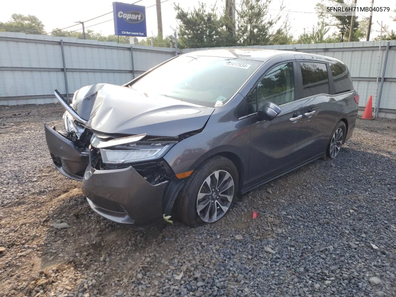 2021 Honda Odyssey Exl VIN: 5FNRL6H71MB040579 Lot: 67417934