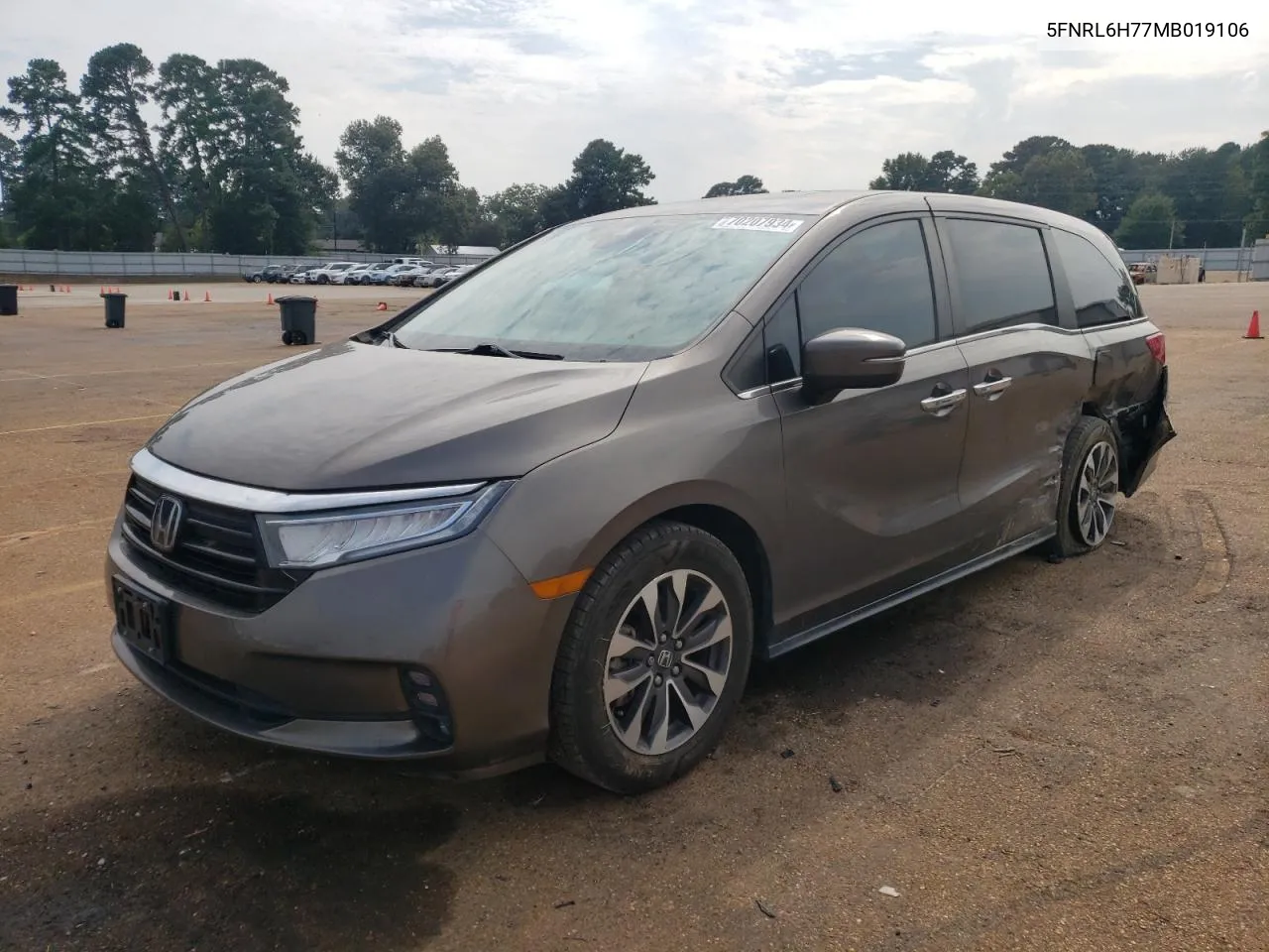 2021 Honda Odyssey Exl VIN: 5FNRL6H77MB019106 Lot: 70207934