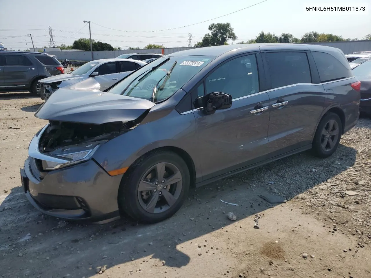 2021 Honda Odyssey Ex VIN: 5FNRL6H51MB011873 Lot: 71179374