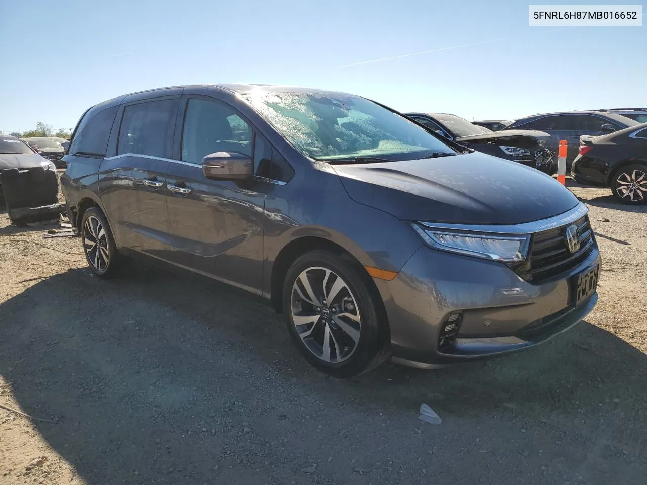 2021 Honda Odyssey Touring VIN: 5FNRL6H87MB016652 Lot: 72944934