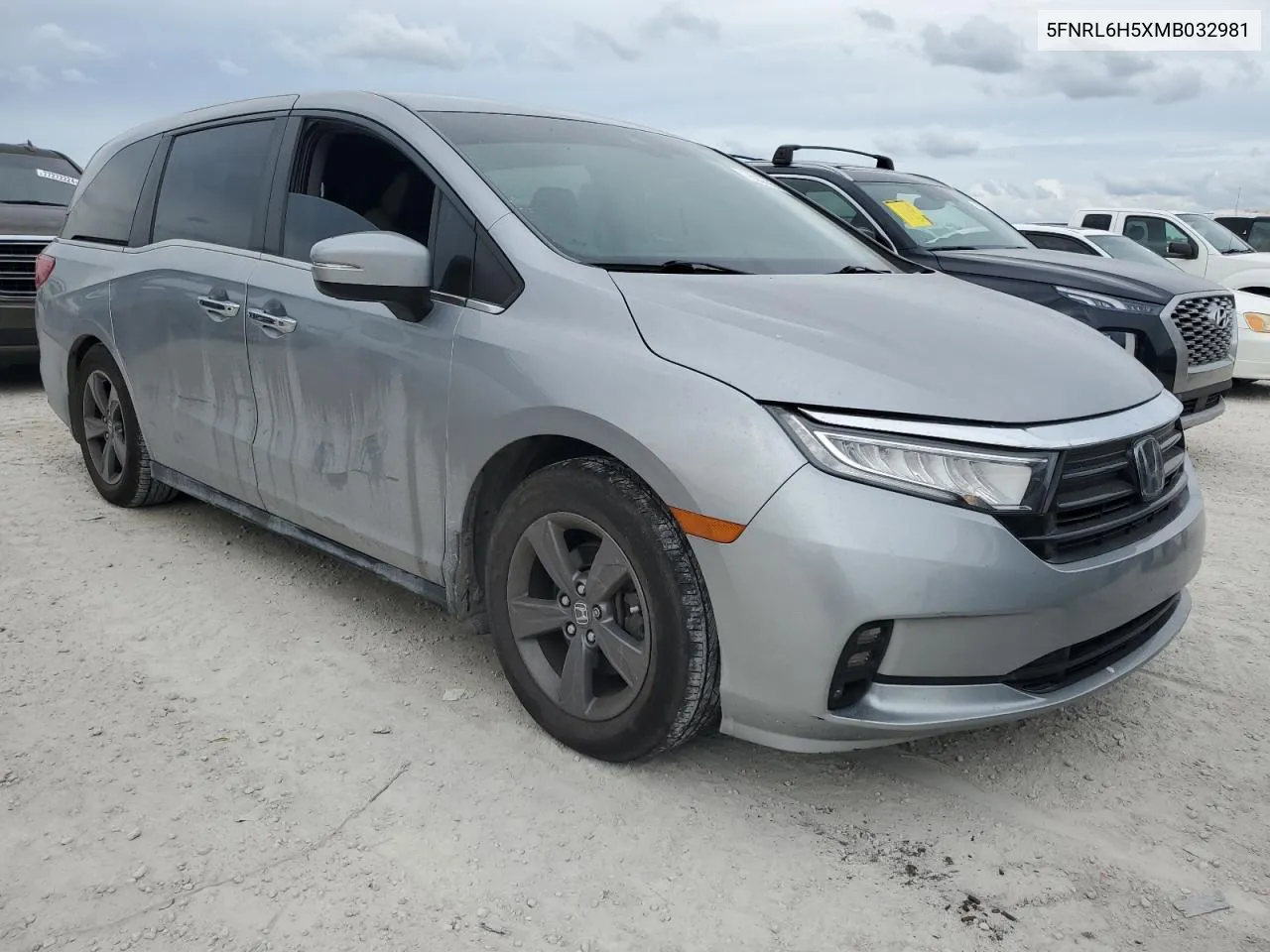 2021 Honda Odyssey Ex VIN: 5FNRL6H5XMB032981 Lot: 75035354