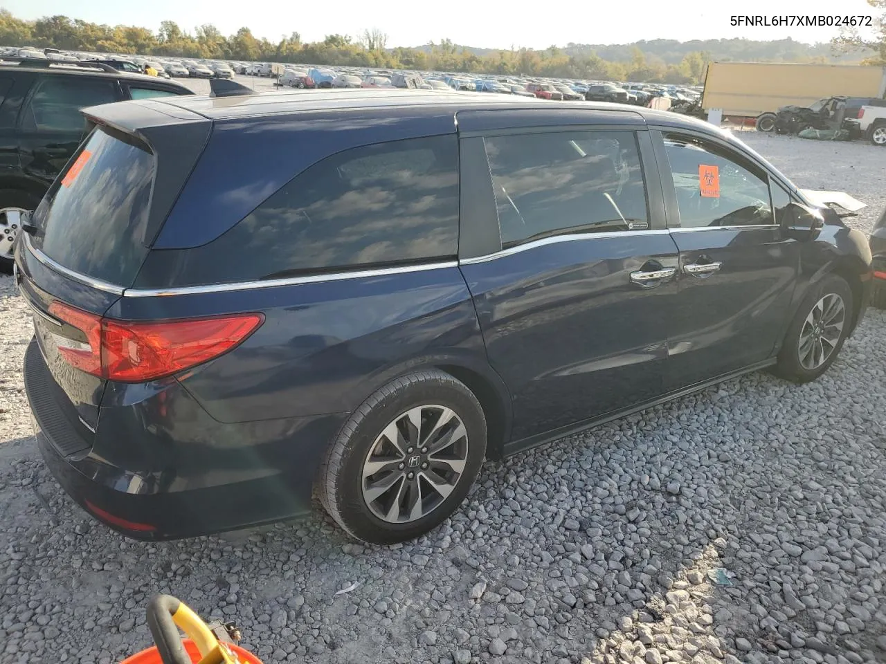 2021 Honda Odyssey Exl VIN: 5FNRL6H7XMB024672 Lot: 77192004