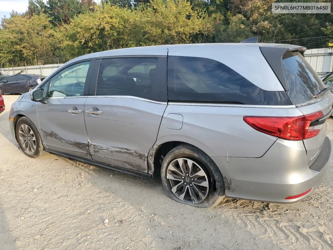 2021 Honda Odyssey Exl VIN: 5FNRL6H77MB016450 Lot: 77642504