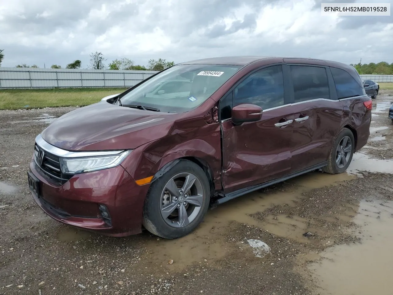 2021 Honda Odyssey Ex VIN: 5FNRL6H52MB019528 Lot: 78954344