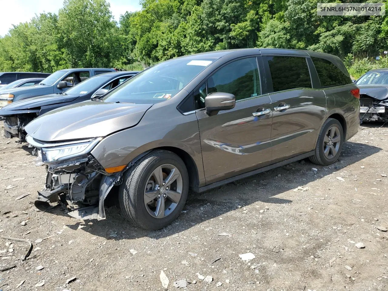 2022 Honda Odyssey Ex VIN: 5FNRL6H57NB014214 Lot: 62792524