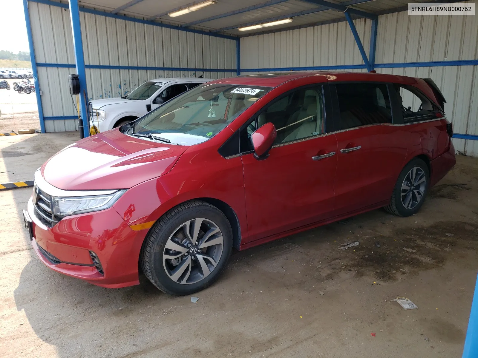 2022 Honda Odyssey Touring VIN: 5FNRL6H89NB000762 Lot: 64423574