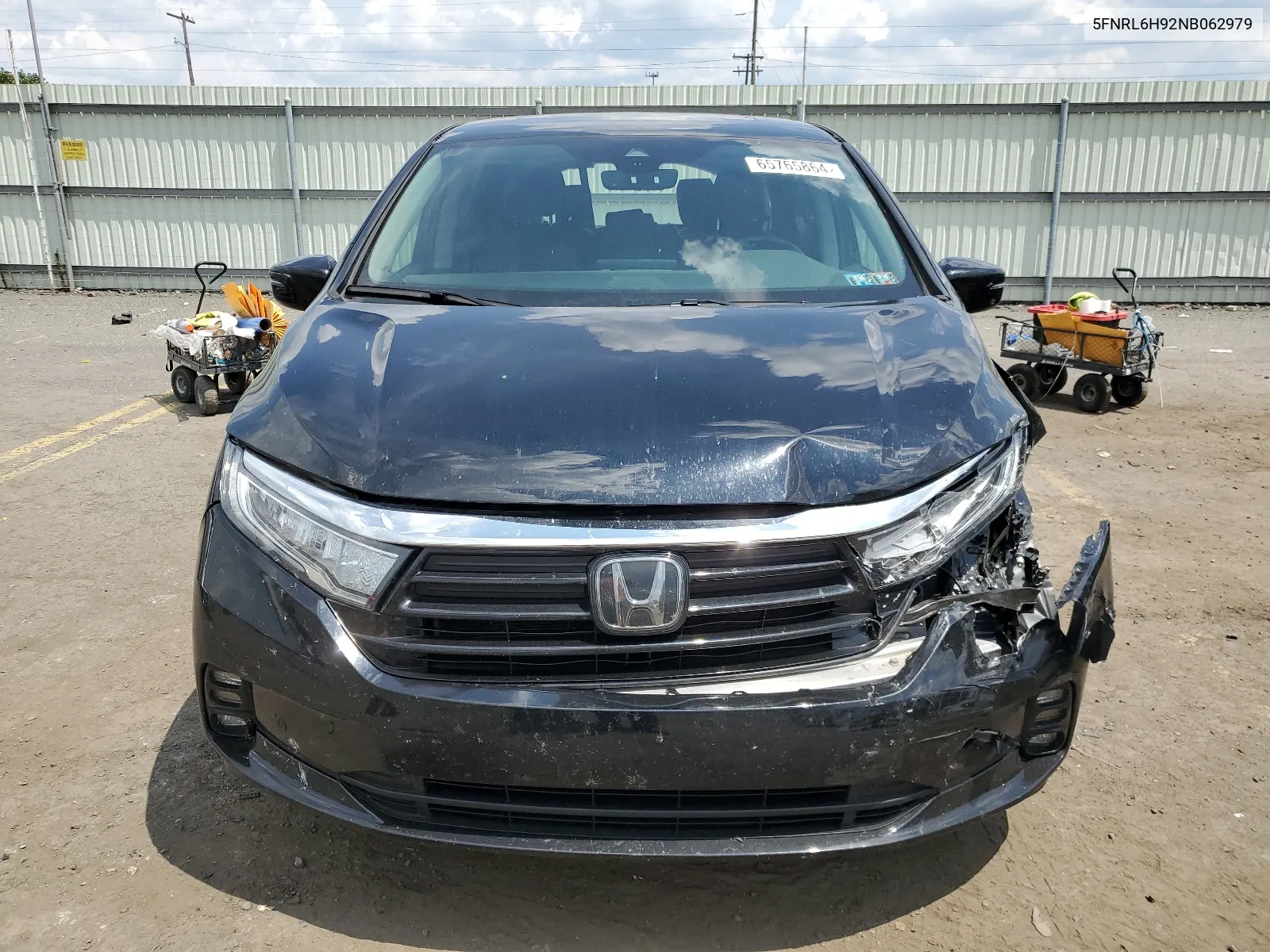 2022 Honda Odyssey Elite VIN: 5FNRL6H92NB062979 Lot: 65765864