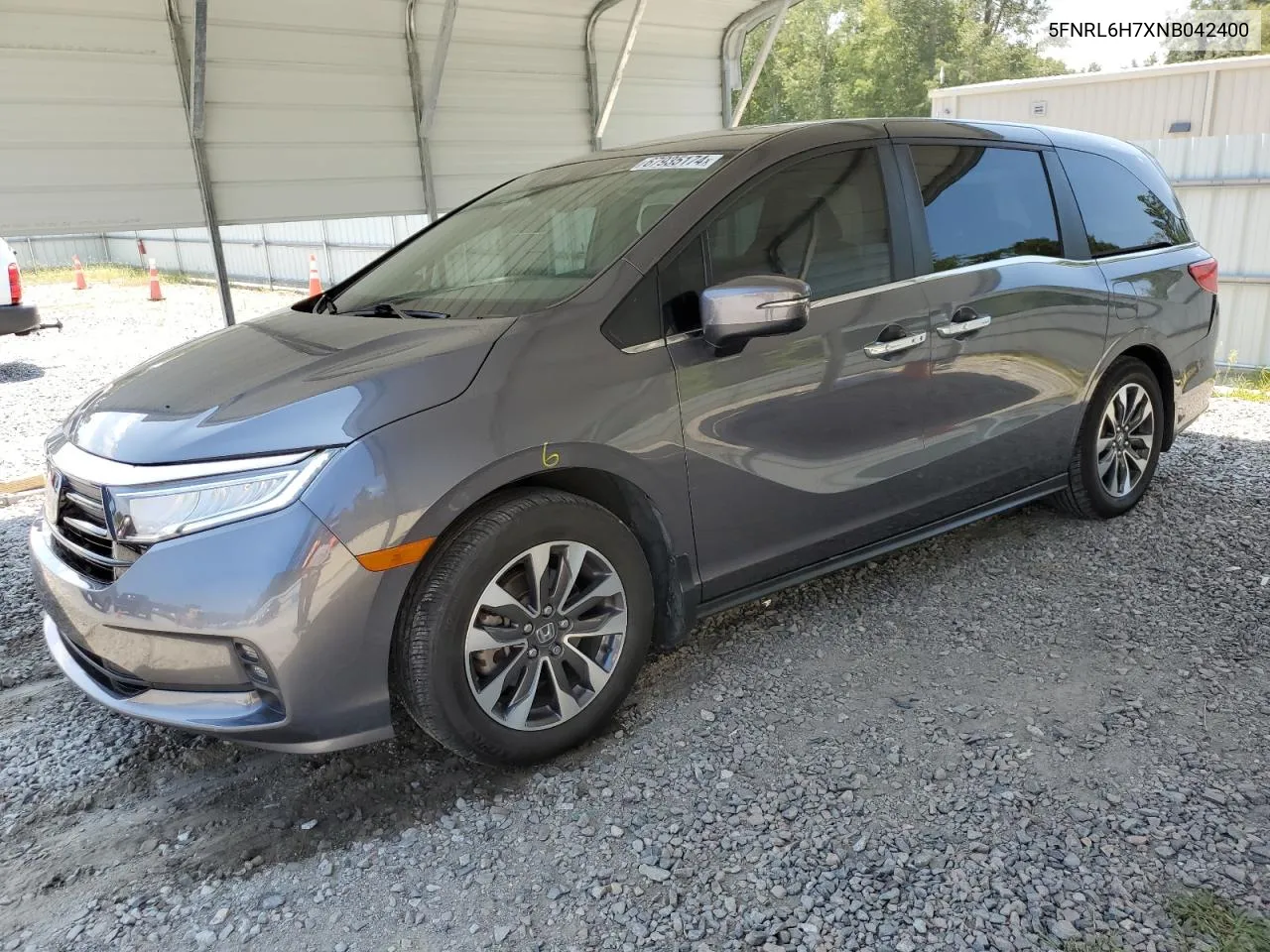 2022 Honda Odyssey Exl VIN: 5FNRL6H7XNB042400 Lot: 67935174