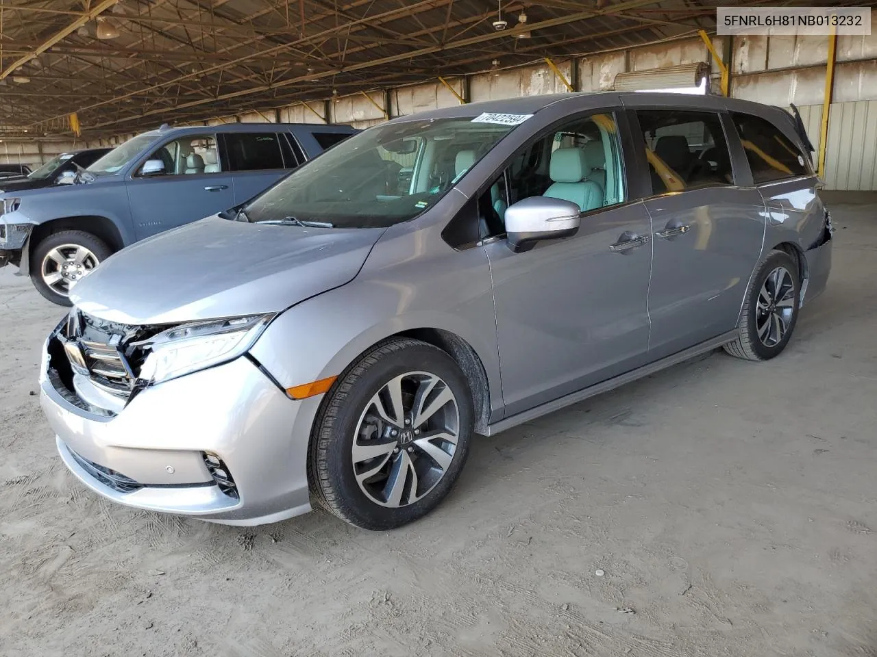 2022 Honda Odyssey Touring VIN: 5FNRL6H81NB013232 Lot: 70422594