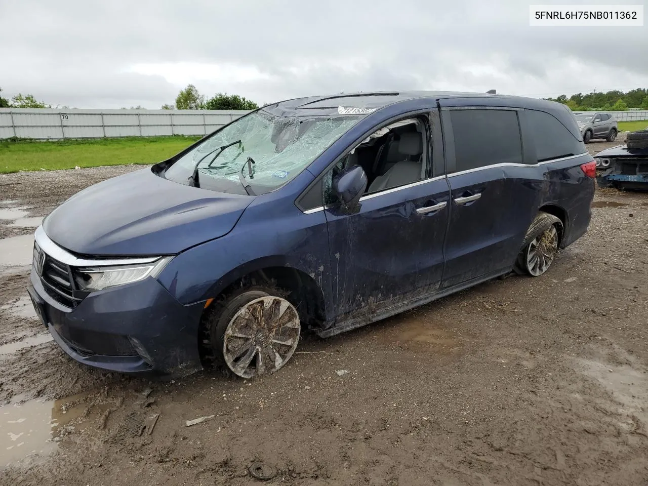 2022 Honda Odyssey Exl VIN: 5FNRL6H75NB011362 Lot: 71215364